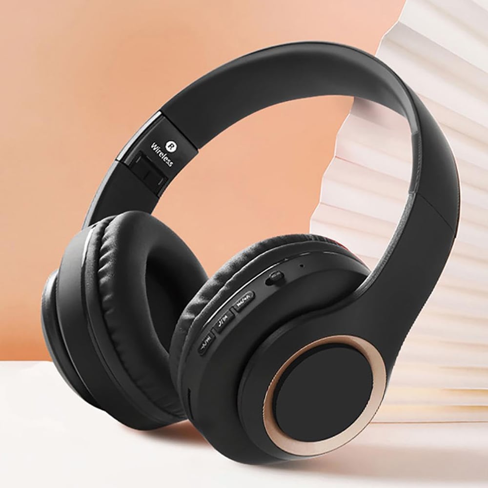 Kraftfuldt Bluetooth Stereoheadset Sammenklappelig - Sort
