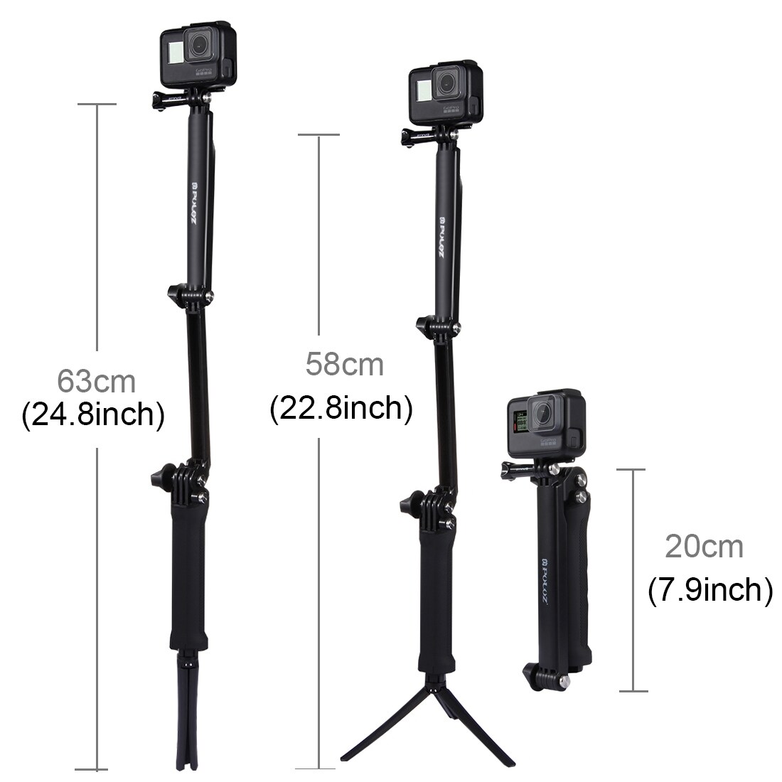3-vejs Selfie Stick GoPro HERO