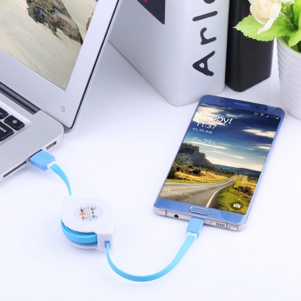 Udtrækkeligt, flokfrit opladningskabel USB-C - 1 meter