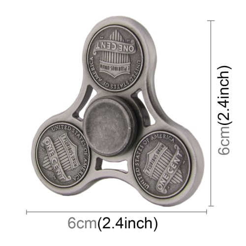 Fidget Spinner med Cent møntdesign 4,5min