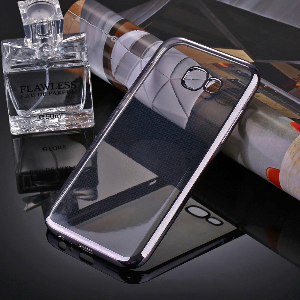 Transparent cover Samsung Galaxy A7 2017 med grå kanter