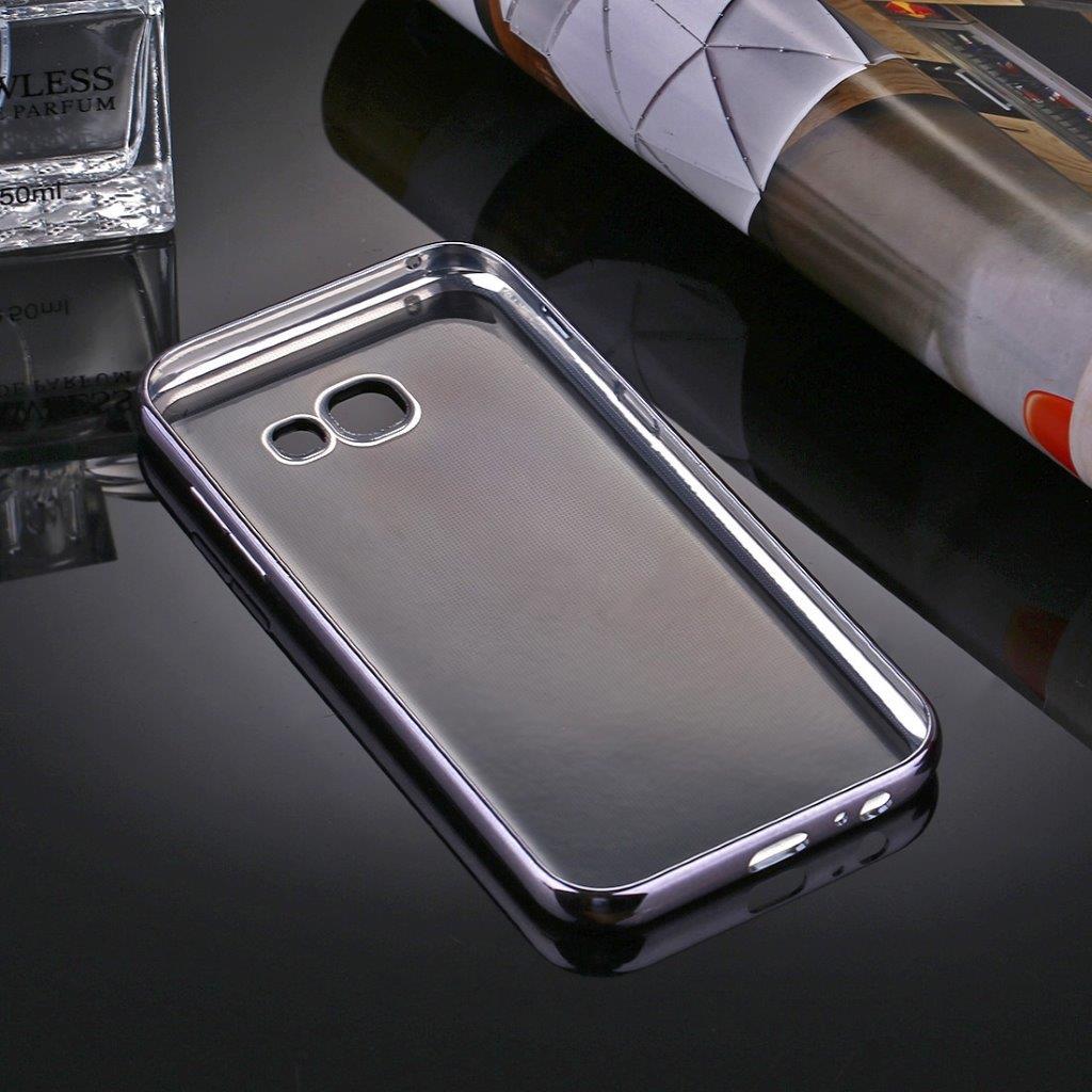Transparent cover Samsung Galaxy A7 2017 med grå kanter