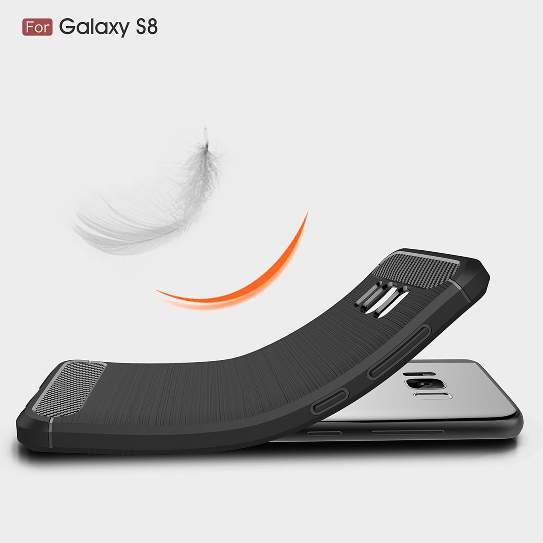 Cover Samsung Galaxy S8 Børstet Carbonfiber