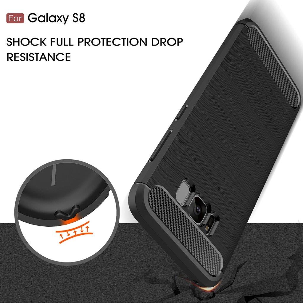 Shockproof Cover Samsung Galaxy S8 Brushed Carbon Fiber