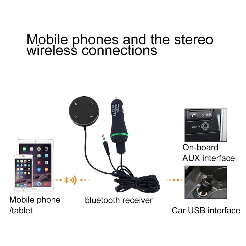 Bil Bluetooth handsfree med Fjernkontrol & Dobbelte ladeudtag