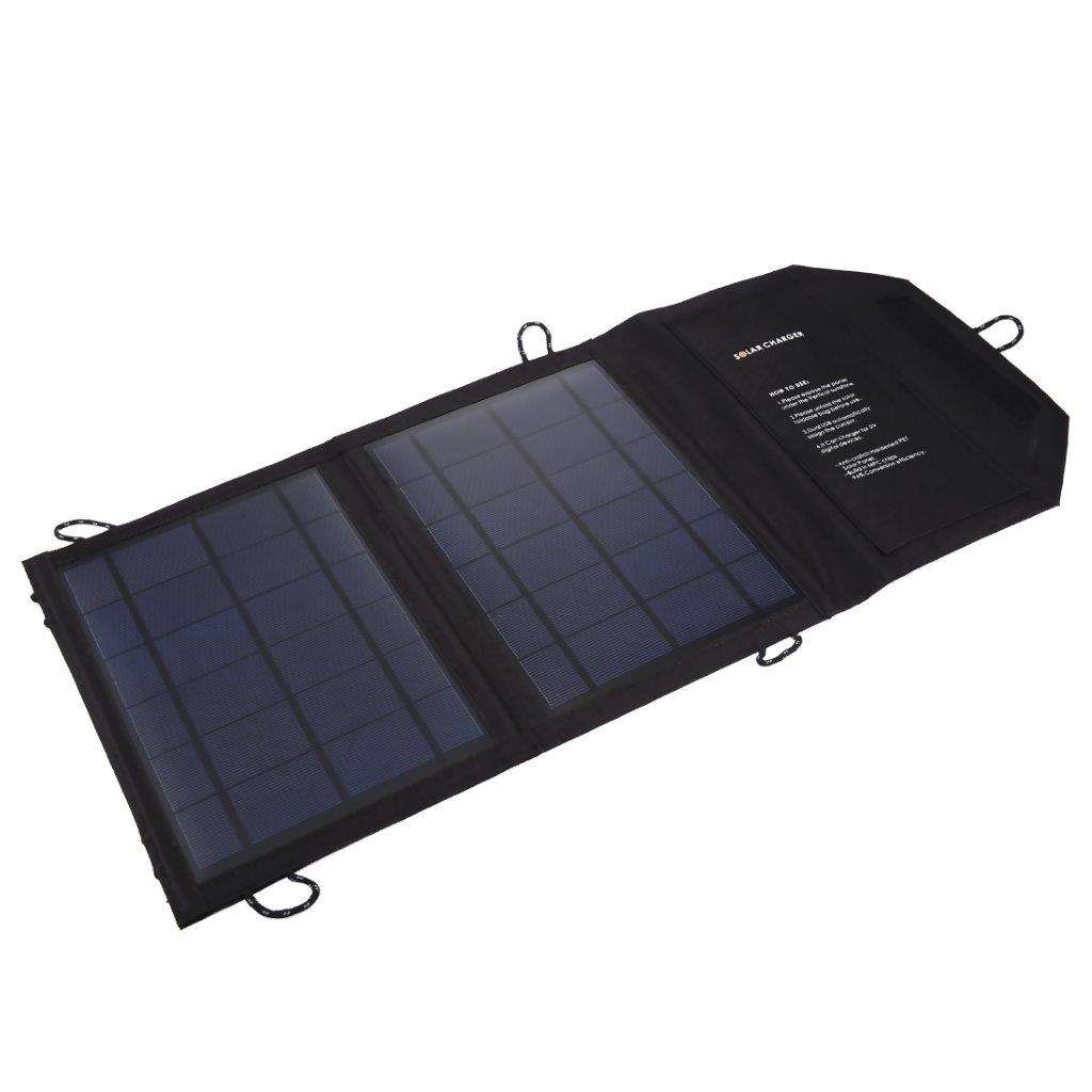 Solcellelader med 2 usb porte til iPhone, iPad, Samsung, Sony