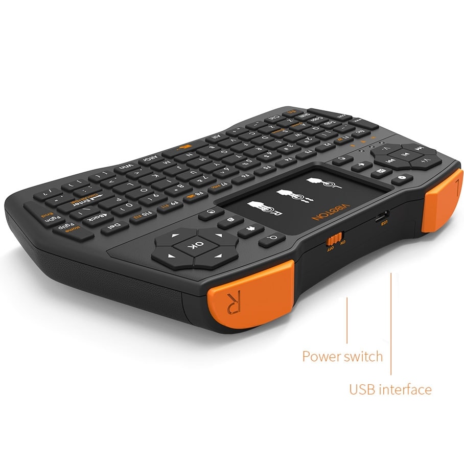 Trådløst tastatur + Touchpad til TV Box / PC mm