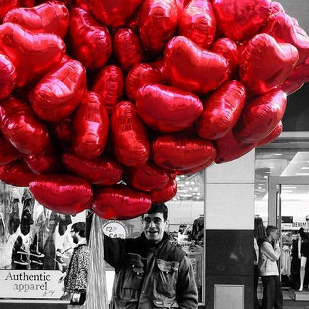 Heliumballon 80cm - Rødt hjerte