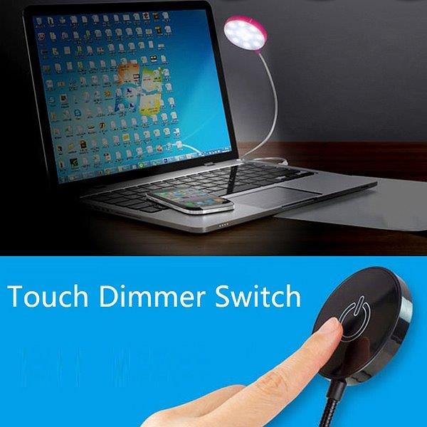 Flexibel Usb Lampe 12 LED med touch Dimmer