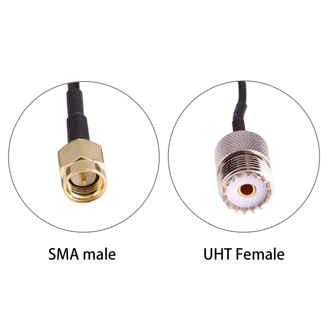 Adapter kabel 15cm UHF hun - SMA han RG174