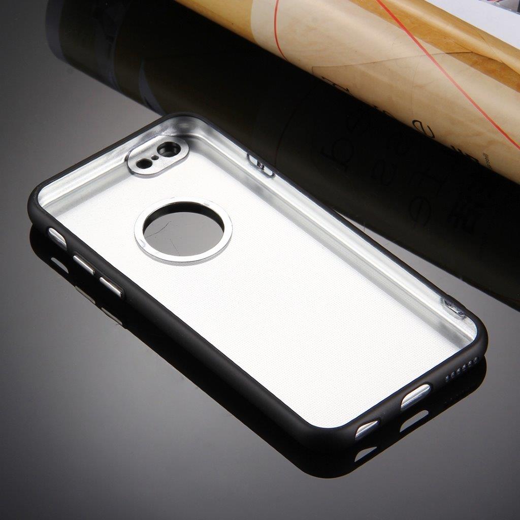 Gribevenligt Cover til iPhone 6 Plus / 6s Plus med Metalknapper - Sort