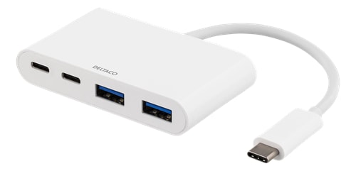 DELTACO USB 3.1 type-C til 2 x type-C og 2 x type-A Adapter