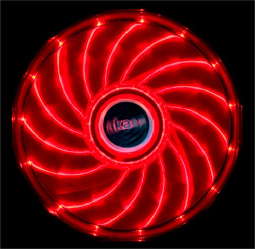 Akasa Vegas LED Chassis Ventilator Rød