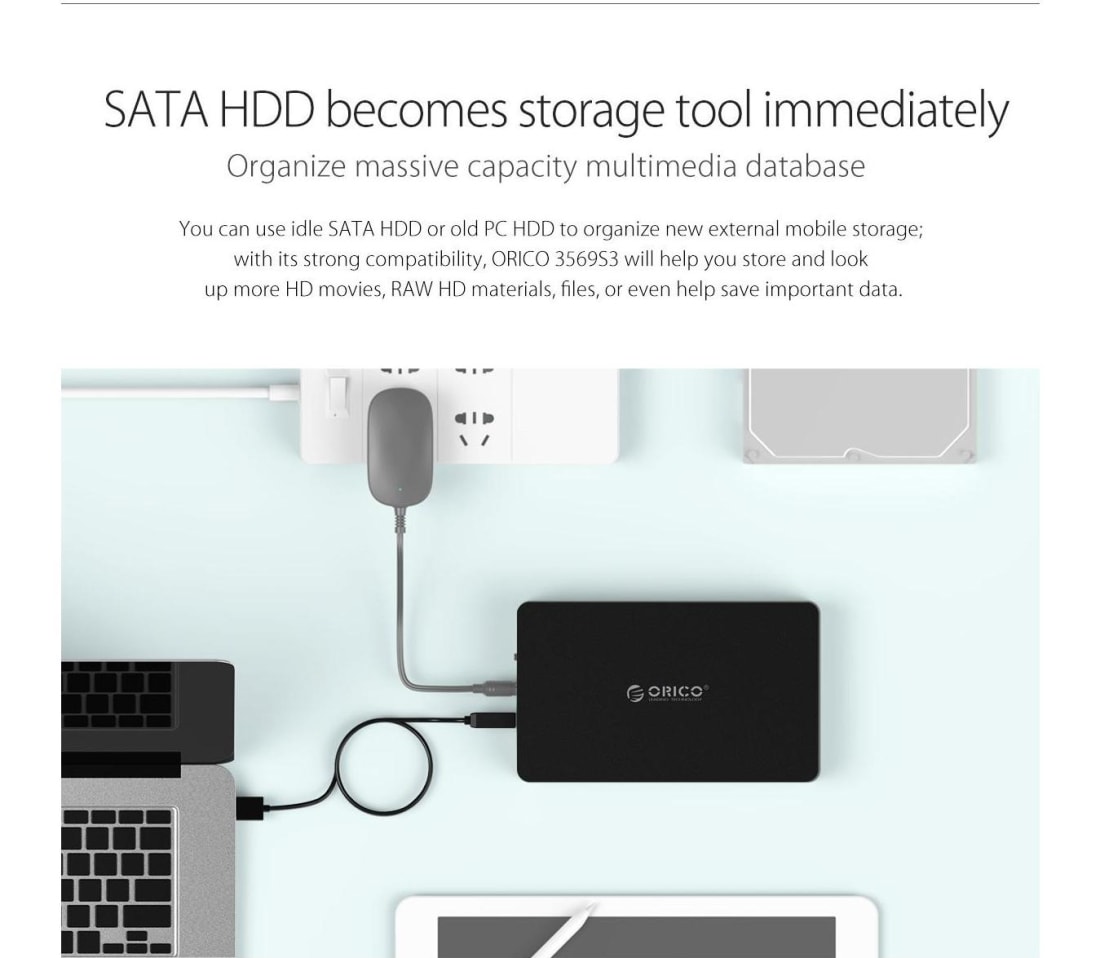 Harddisk Kabinet USB 3.0 til SATA 3.0