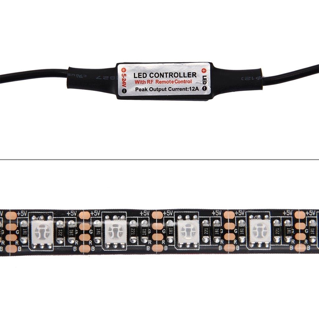 USB-drevet TV-belysning / LED-lyskæde med Fjer - 12W 60 LEDs SMD 5050 RGB 1x1m