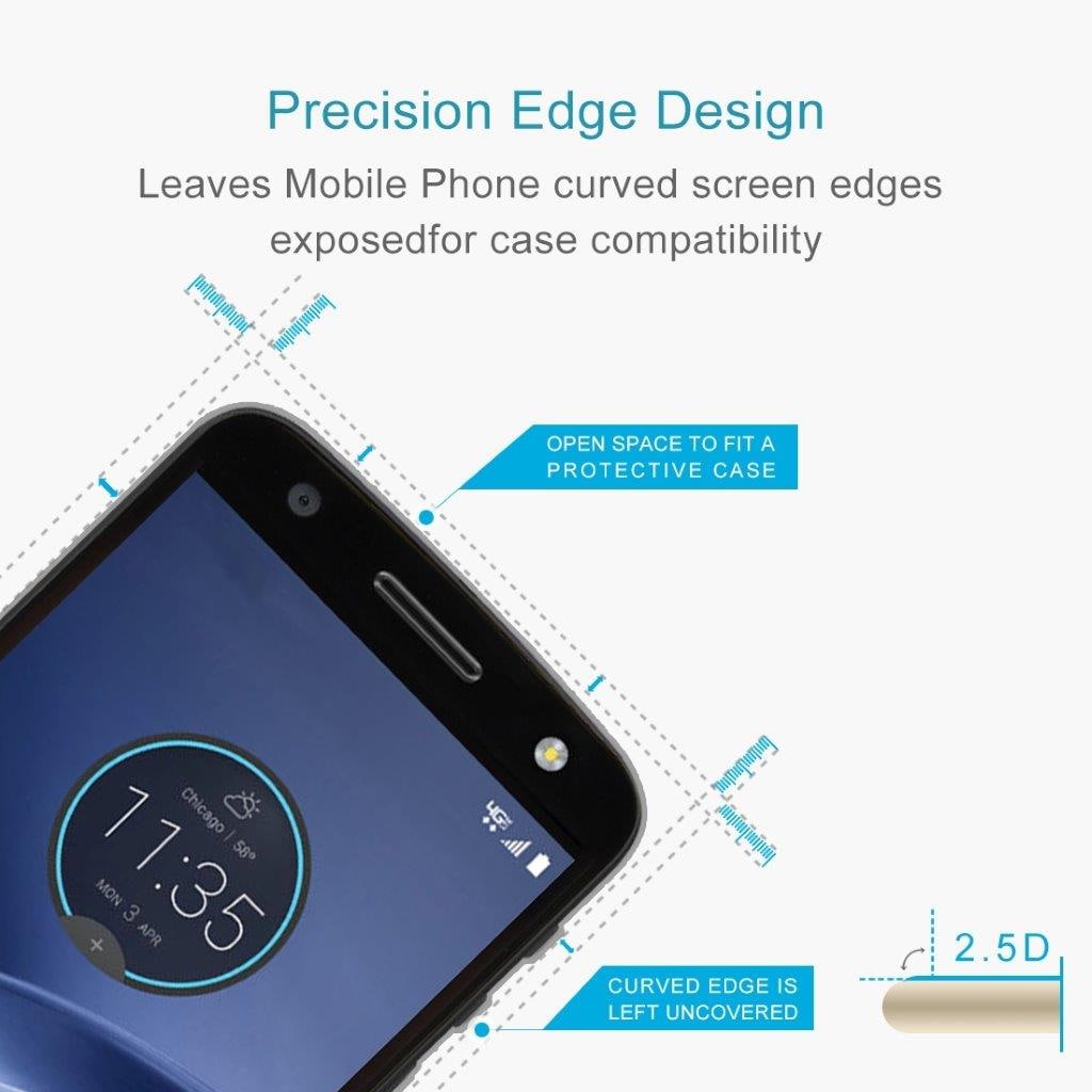 Skærmbeskyttelse / Displaybeskyttelse i Hærdet Glas til Motorola Moto Z - Komplet Skærmbeskyttelse