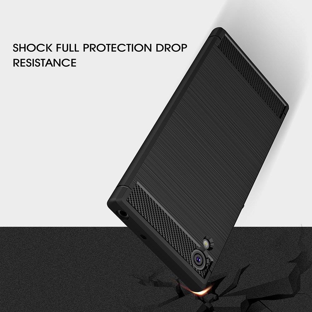 Shockproof Armor Carbon Fiber Cover / Mobiletui Sony Xperia XA1