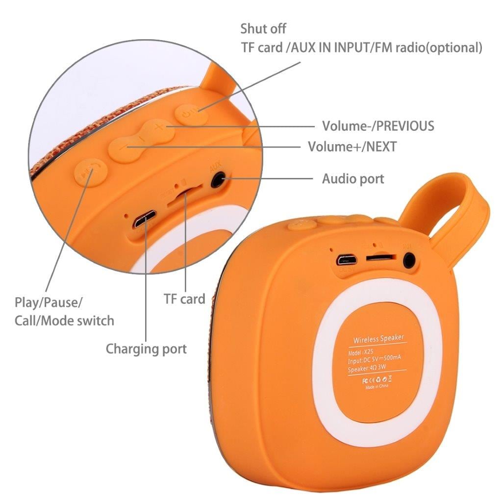 Bluetooth Stereohøjttaler med Mikorofon Handsfree - Stof Design