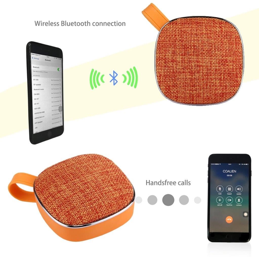 Bluetooth Stereohøjttaler med Mikorofon Handsfree - Stof Design