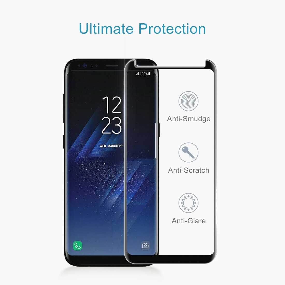 Skærmbeskyttelse i Hærdet Glas Samsung Galaxy S8 - Sort