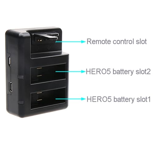 Lader til GoPro HERO6 / 5 batteri + fjernkontrol med usb-kabel