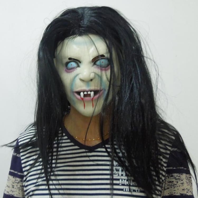 Halloween Zombie maske med hår