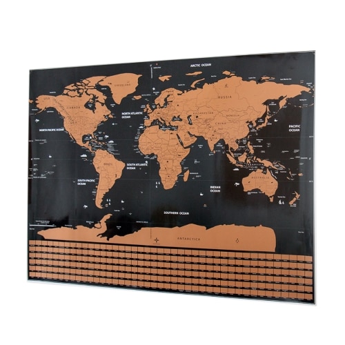 Scratch map + landeflag - 82 x 60cm