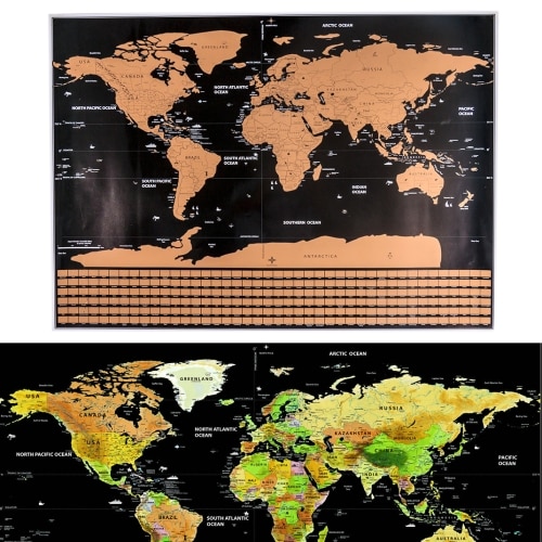 Scratch map + landeflag - 82 x 60cm