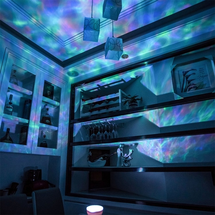 LED hypnotiserende havbølgeprojektor - 7 Modes-fjernkontrol-musik