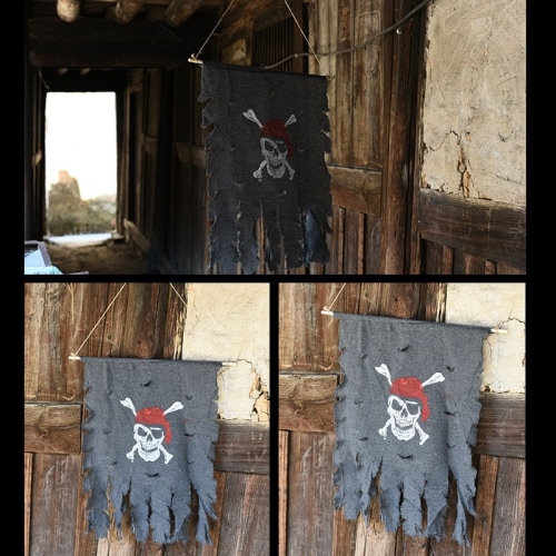 Piratflag for Halloween - Jolly Roger Skull 76x90cm