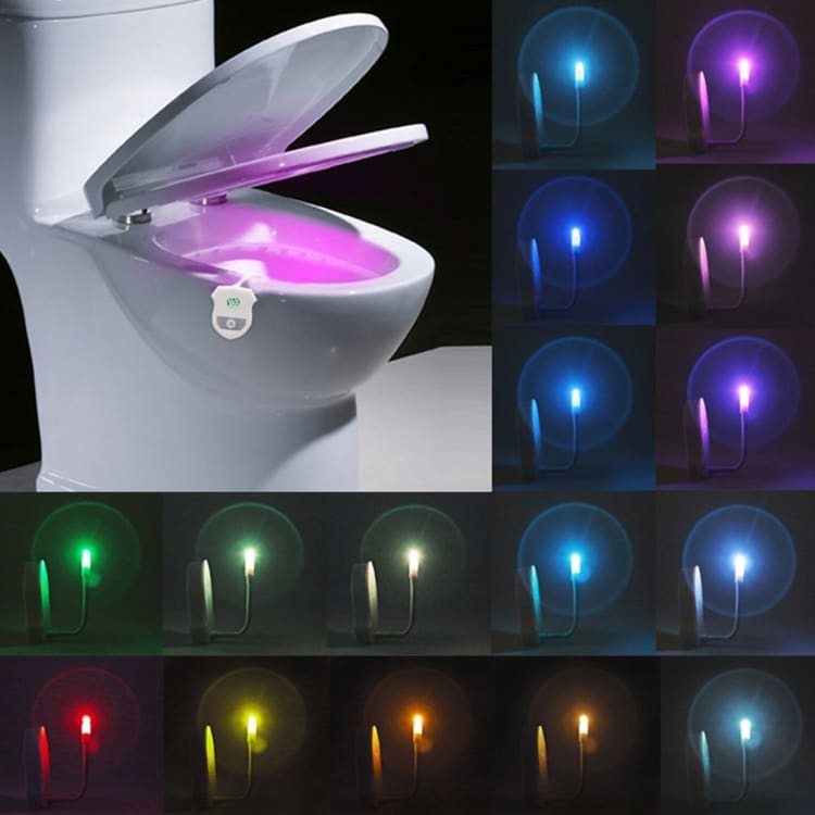 Bevægelsesfølsom toiletbelysning med 16 farver