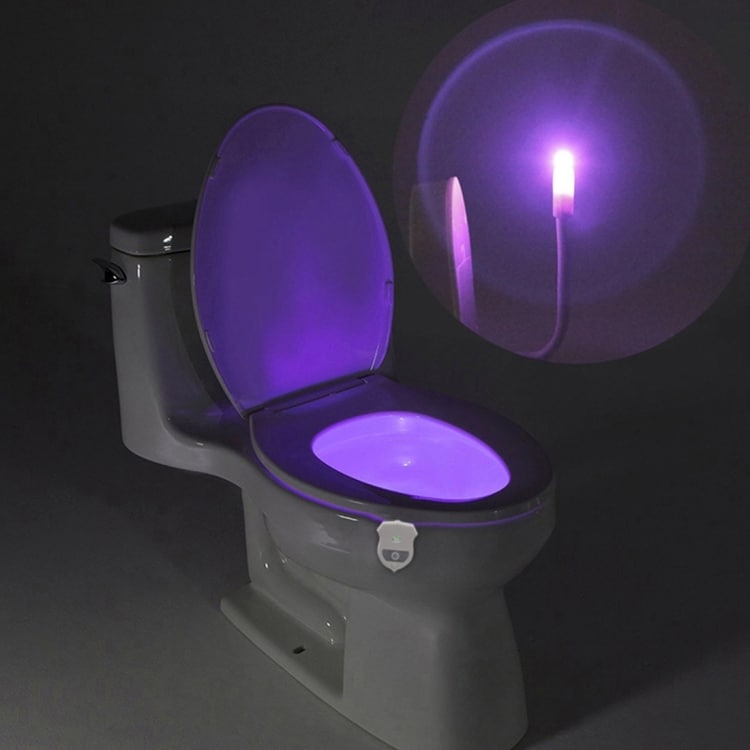 Bevægelsesfølsom toiletbelysning med 16 farver