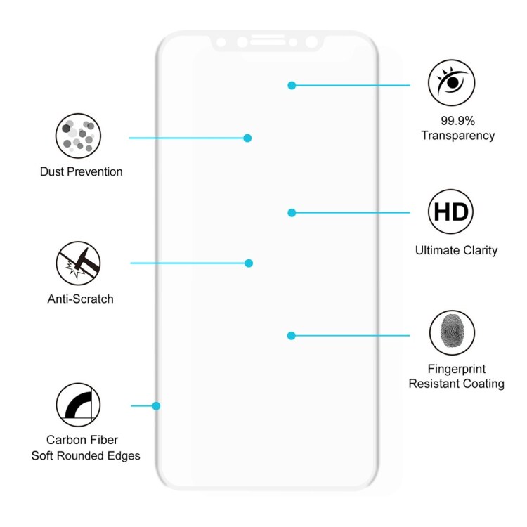 Hvid Skærmskåner i hærdet glas iPhone X - 5-Pak Helskærmsbeskyttelse