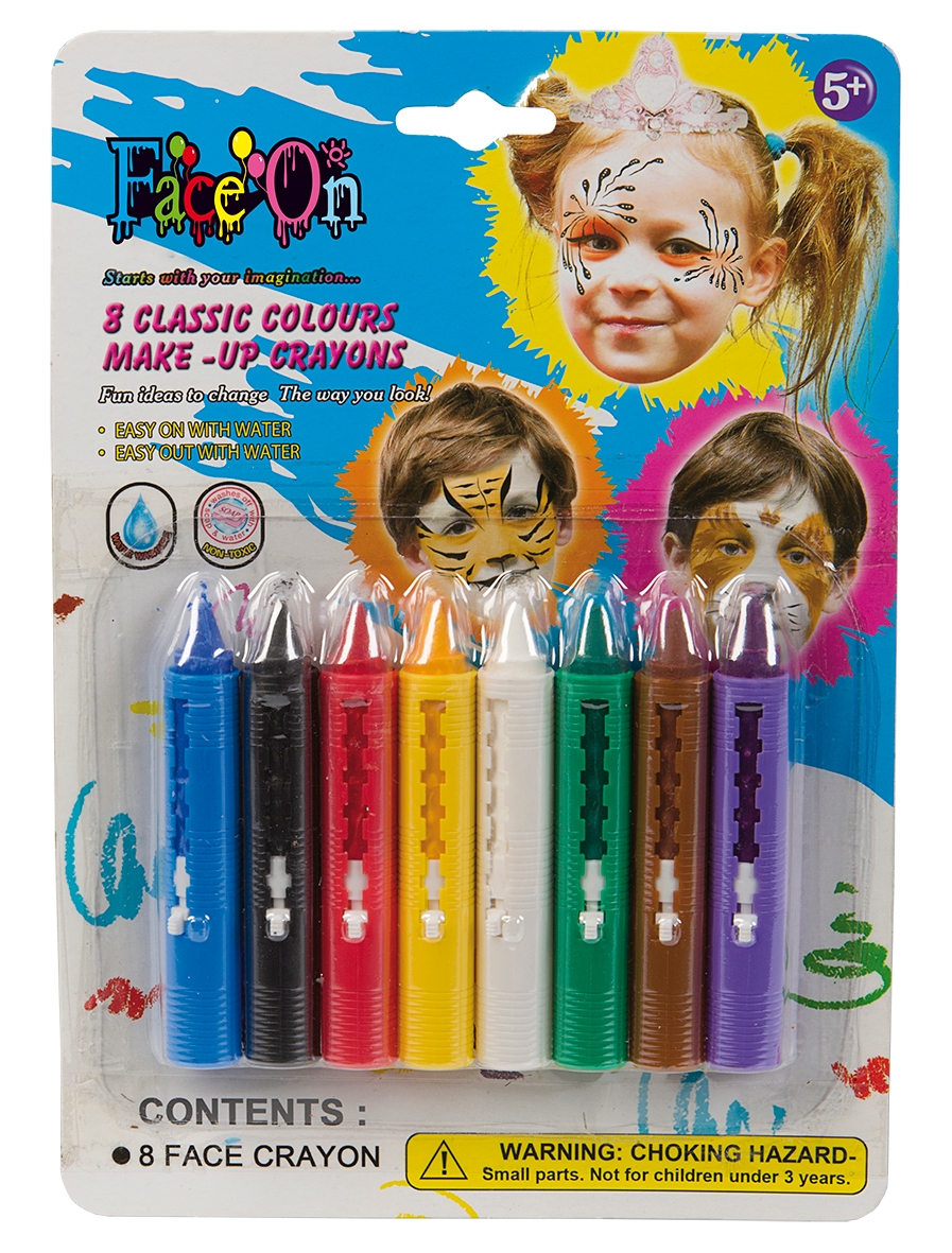 Face On MakeUp Kid Crayons 8-pak
