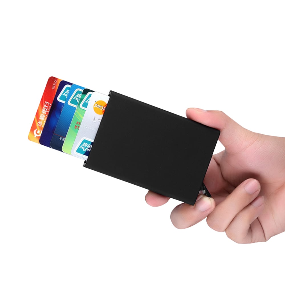 Kortholder RFID-beskyttet Aluminium Pop-up  - Guldfarve