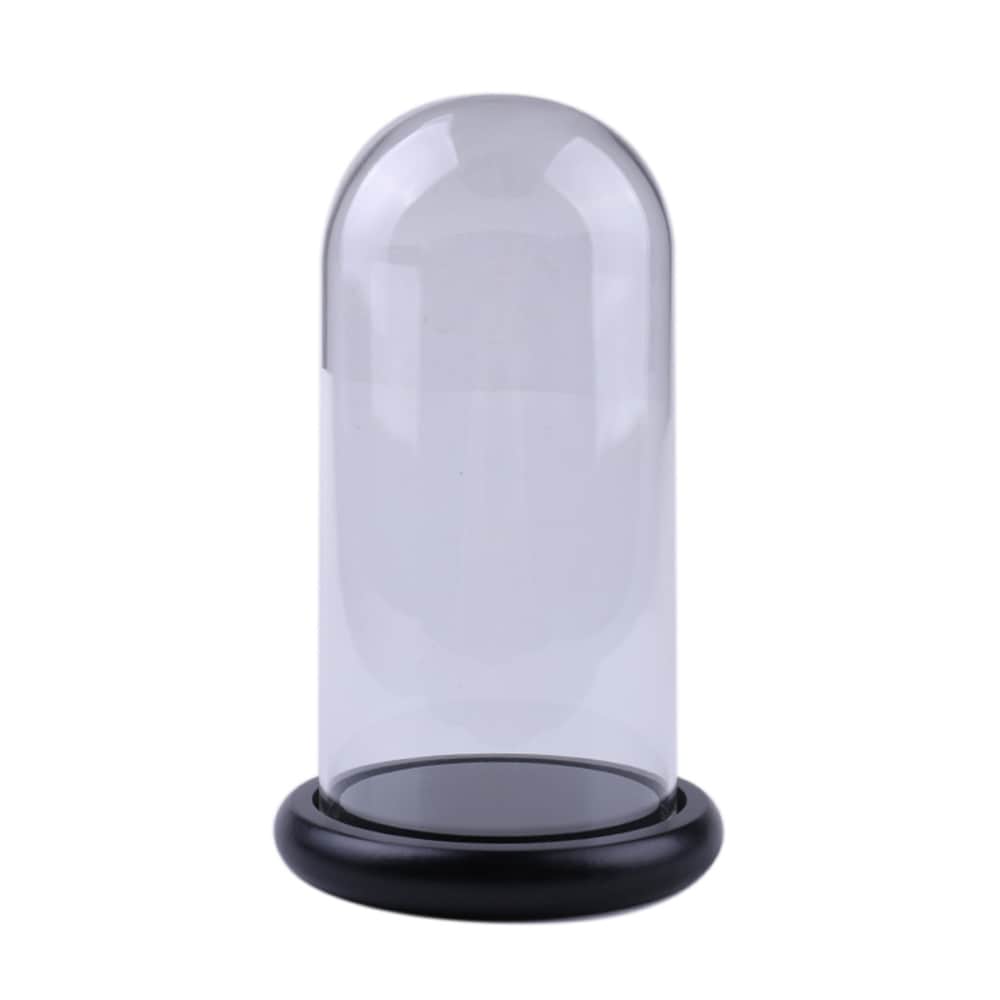 Glaskuppel / Glasklokke med fad 18X9cm