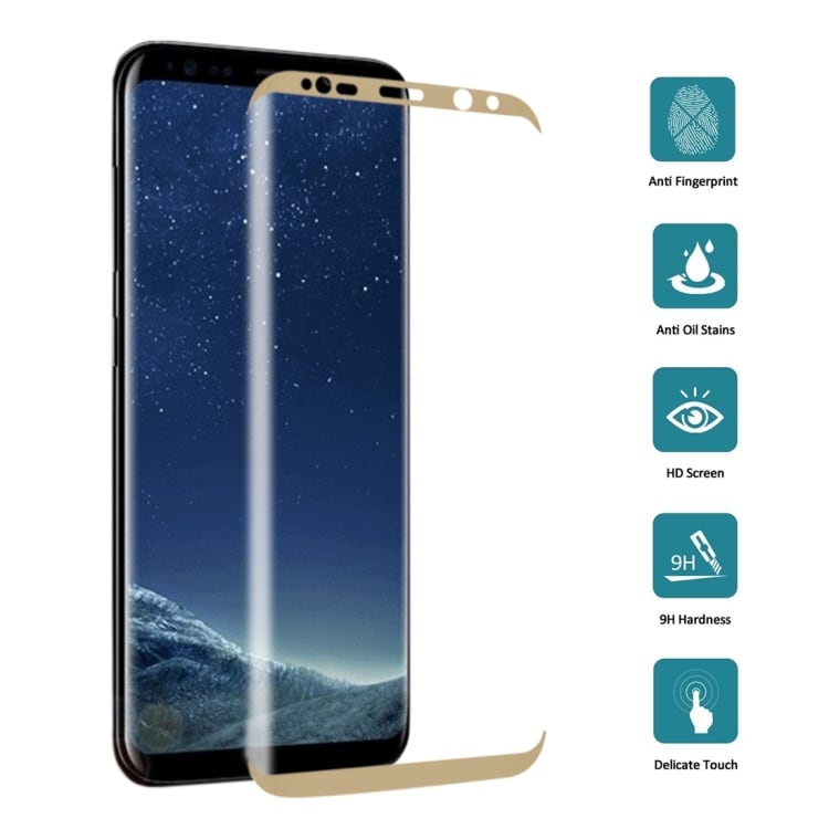 Buet skærmskåner i hærdet glas Samsung Galaxy S8 - Guld