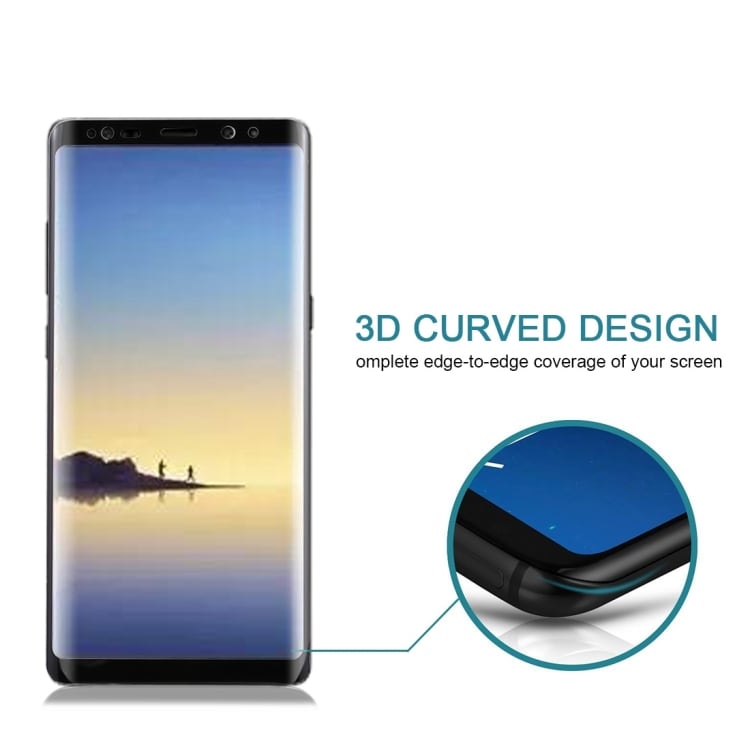 Buet skærmskåner i hærdet glas Samsung Galaxy Note 8 - Sort