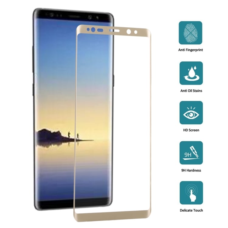 Buet skærmskåner i hærdet glas Samsung Galaxy Note 8 - Guld