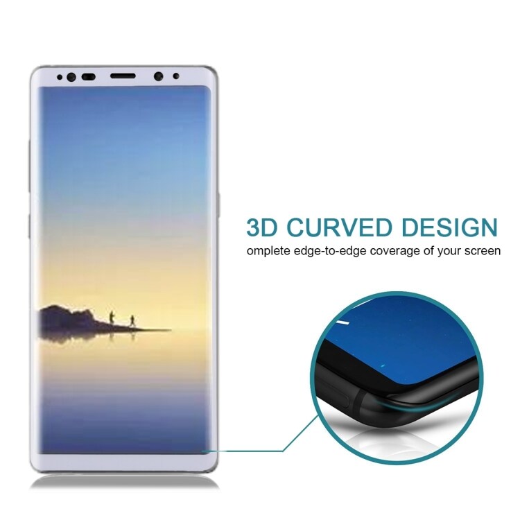 Buet skærmskåner i hærdet glas Samsung Galaxy Note 8 - Hvid