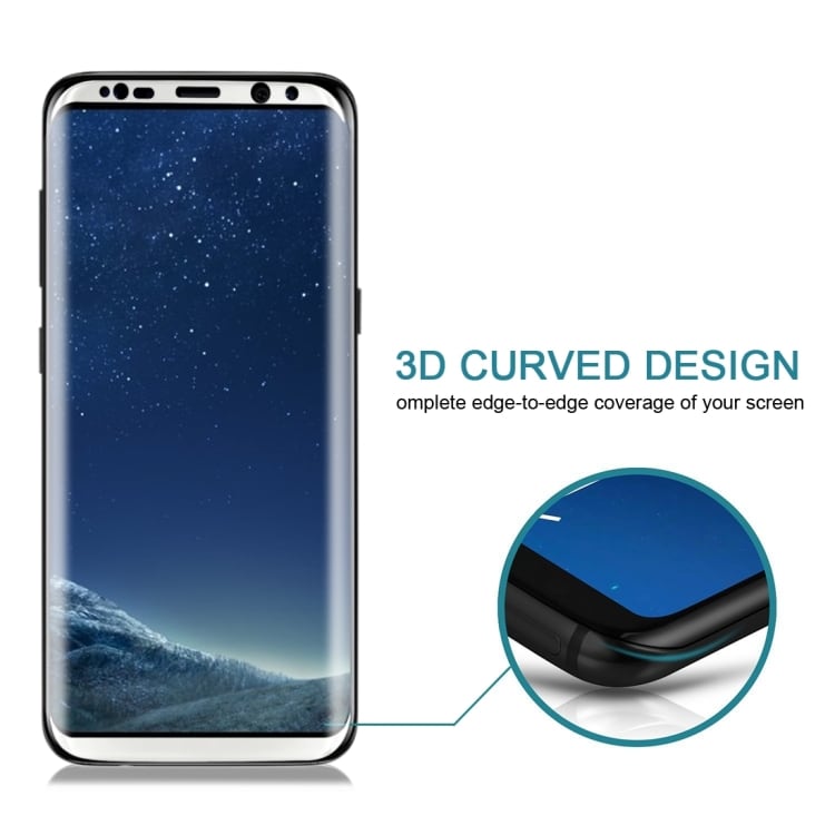 Buet skærmskåner i hærdet glas Samsung Galaxy S8+ Hvid