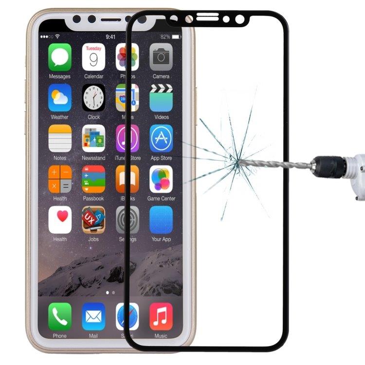 Fuld skærmskåner i hærdet glas iPhone X - Sort farve