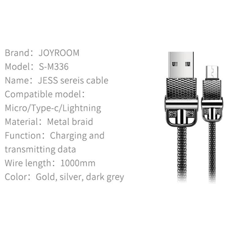 JOYROOM Microusb kabel i Metalvæv