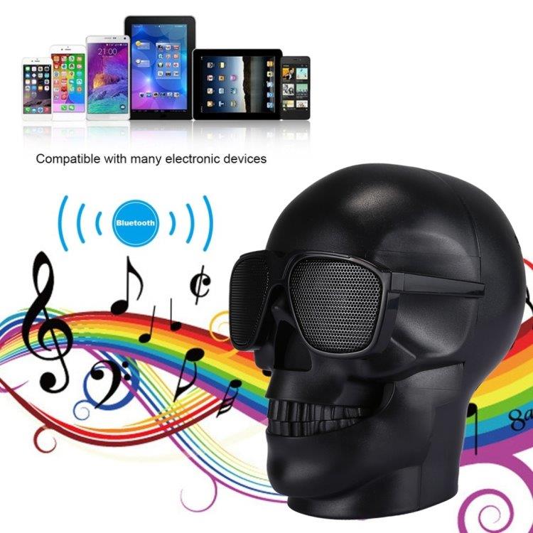 Dødningehoved Bluetooth Højttaler med Led belysning & FM radio