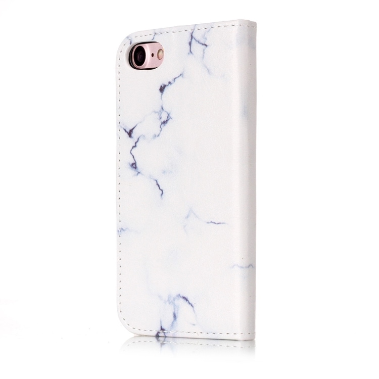Hvidt Marmor-tegnebogsfoderal iPhone 8 & 7