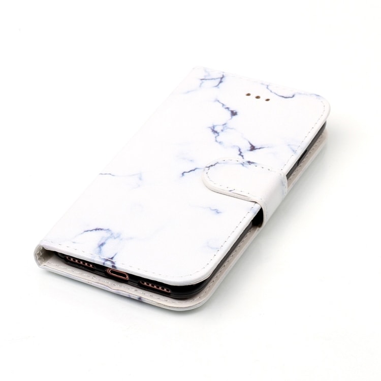 Hvidt Marmor-tegnebogsfoderal iPhone 8 & 7