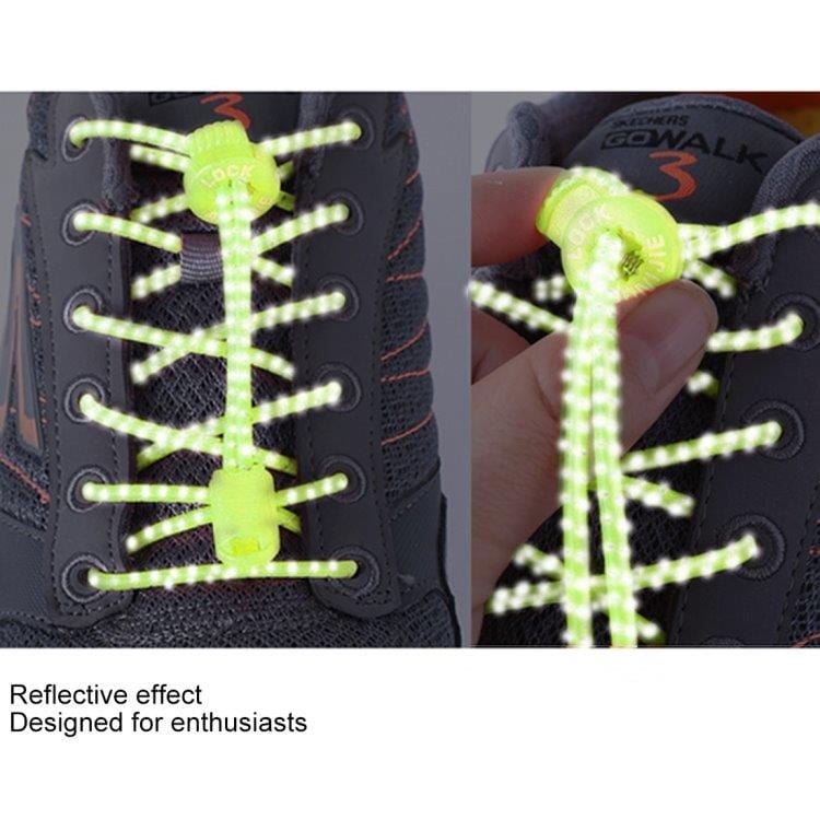 Elastiske Snørebånd med quicklås  - Grønne reflexbehandlede