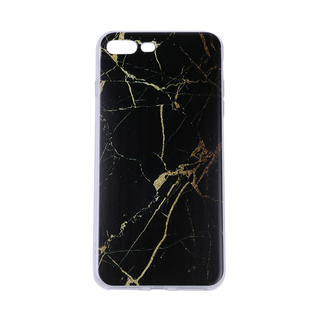 Bagcover Marmor iPhone 7 Plus - Sort/Guld