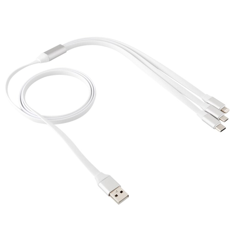 Trippel Kludrefrit ladekabel iPhone /  USB-C /  Micro-USB