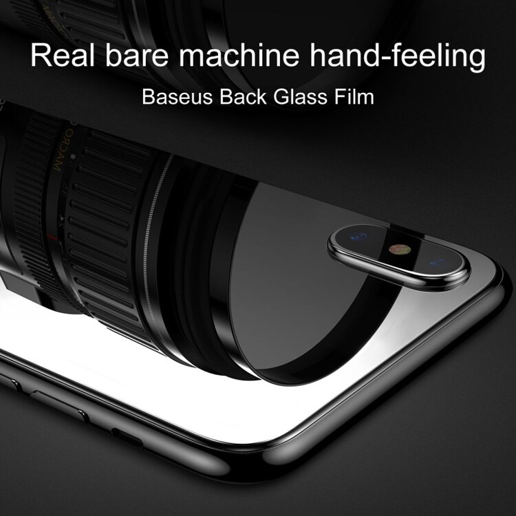 Glasskåner bagside iPhone X/XS - Sort